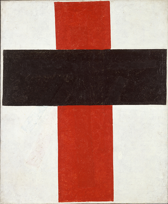 Kazimir Malevich (23 februari 1879 - 15 mei 1935), Groot kruis in zwart over rood en wit, 1920, Stedelijk Museum Amsterdam